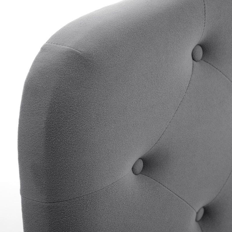 Tête de lit tapissier, Très grand californien, Grey, Velvet