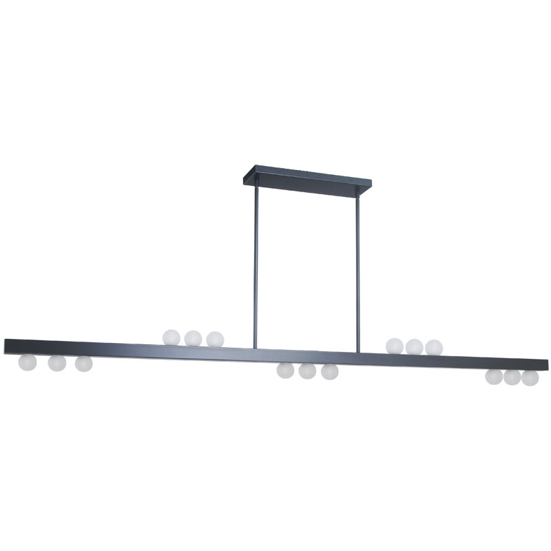 Luminaire suspendu linéaire Raleigh - 15 lumières, Noir mat