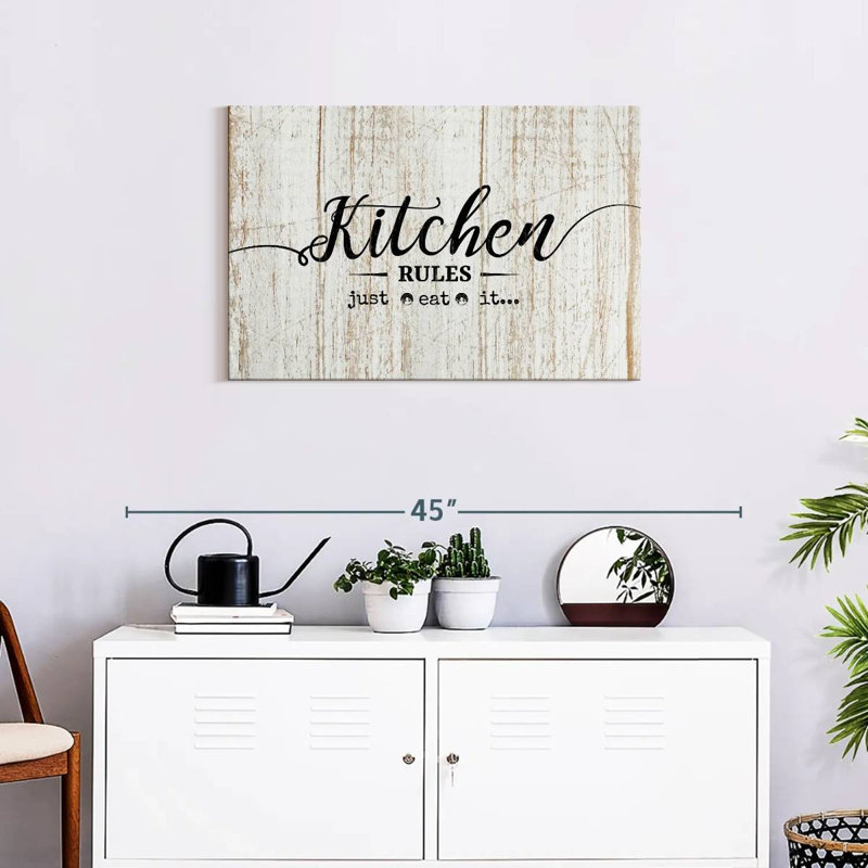Kitchen Rules Wall Sign Canvas Print, 30" H x 20" W x 1.25" D