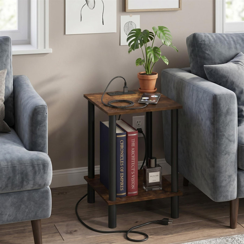  Table de bout Turn-N-Tube à 2 niveaux avec port de charge USB Type-C