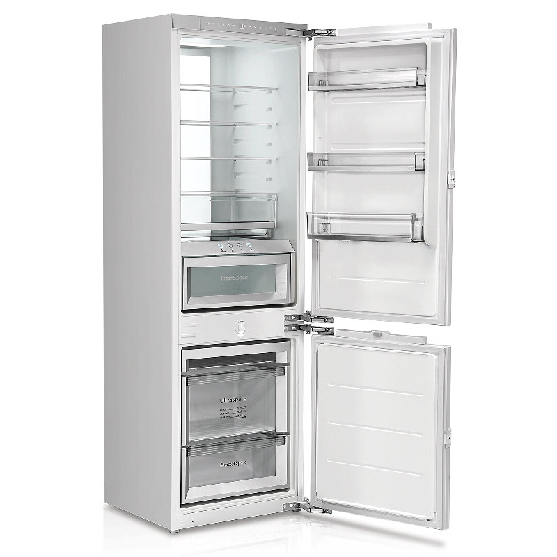 Calefort 9,71 pieds cubes Réfrigérateur encastrable à panneau inférieur avec portes réversibles, fonctionnement silencieux, réfrigérateur et congélateur encastré Energy Star, réfrigérateur intégré et armoire intégrée pour cuisines modernes