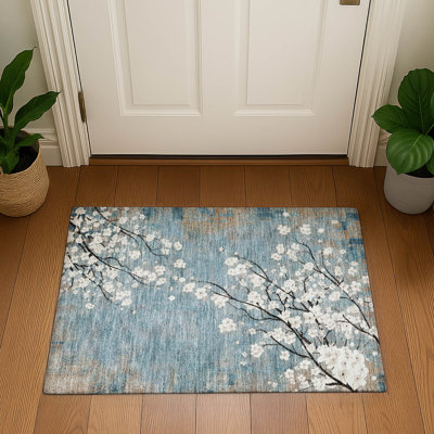 Premium Machine Washable Mayfield AMF2248 Floral Rug