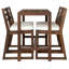 Ensemble de bar de patio rustique 5 pièces, ensemble de table de patio et chaises avec chaises ergonomiques, plateau de table à lattes en bois massif pour bord de piscine, balcon, cour arrière, porche-130154970-130154972-130154973