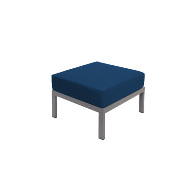 Repose-pieds d'extérieur en métal avec coussin Sunbrella Belmar