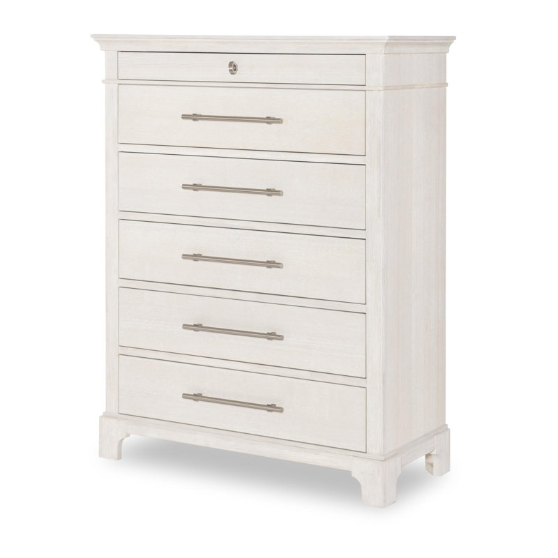 Commode à tiroirs (6 tiroirs, plateau à bijoux caché dans le troisième tiroir), Gris