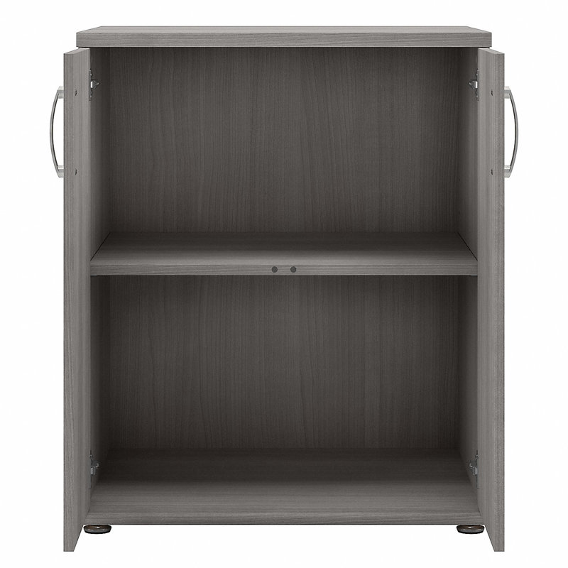 Bush Business Furniture Universal Laundry Room Storage Cabinet with Doors and Shelves, Platinum Gray