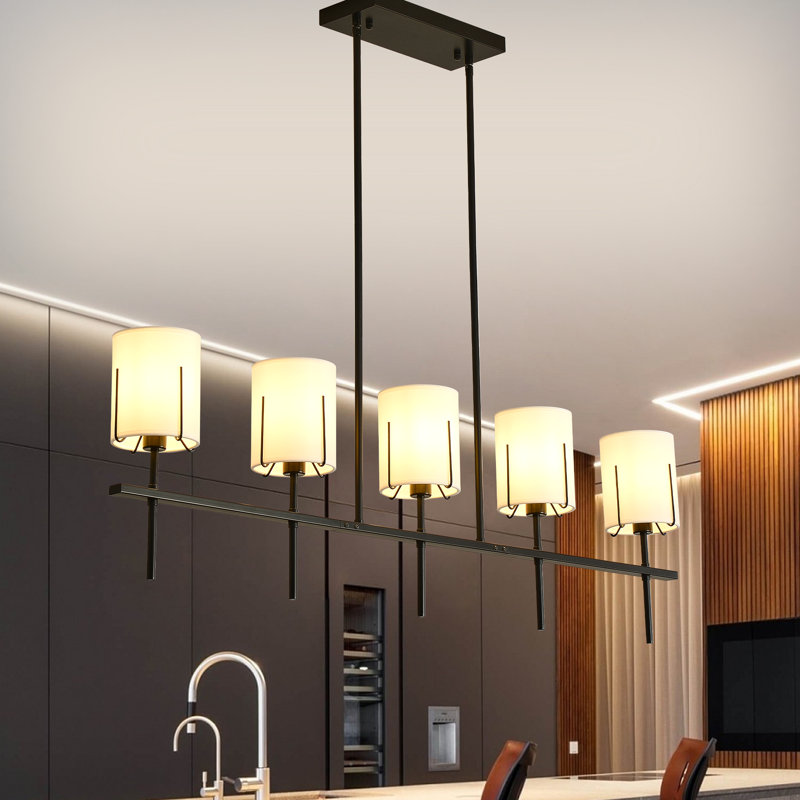 5-light Fabric Kitchen Island Chandelier