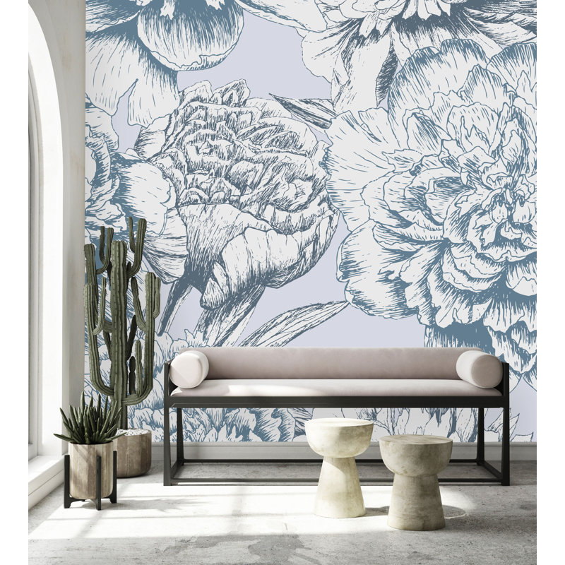 Peel & Stick Floral Wall Mural, 100" W x 8.33" L
