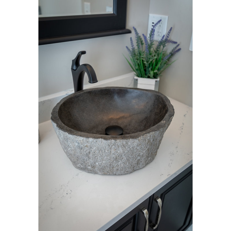  Lavabo vasque pour salle de bain en pierre naturelle Natural Galet Nobu Boulder