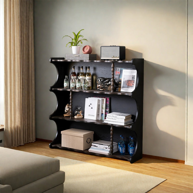 Bibliothèque rétro de style français, (3 tablettes) H 47,24 po x l 47,24 po x P 11,81 po