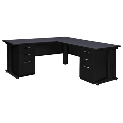 Bureau en L avec tiroir à double caisson Nevjana Fusion