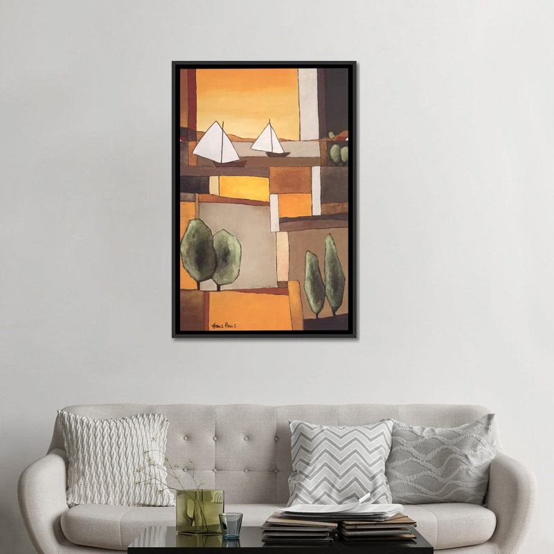 «Two Boat II», reproduction sur toile, H 26 po x l 18 po x P 1,5 po, Toile encadrée noire, Pas de tapis
