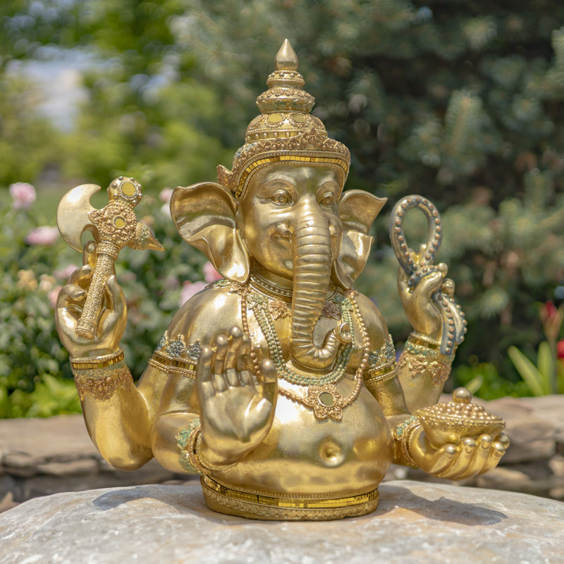 STATUE GANESH MÉTALLIQUE 25,2 po TALL ORNATE