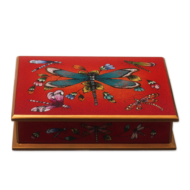 Demarlis Handmade Decorative Box, Red