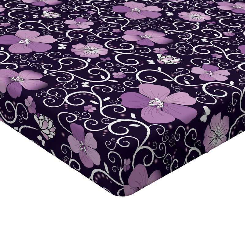 Microfiber Floral Fitted Sheet, Full Fitted Sheet