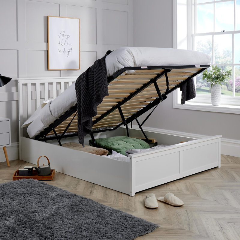 Florida Wooden Ottoman Storage Bed, King, White