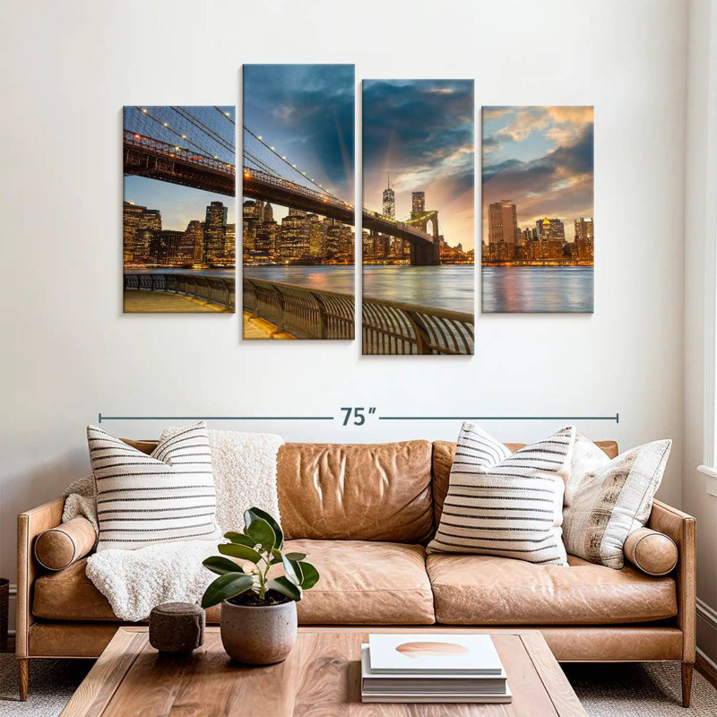 Pont de Brooklyn, soleil, H 42 po x l 68 po