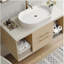 Meuble-lavabo mural moderne 39,3 po avec meuble-lavabo flottant en céramique massif