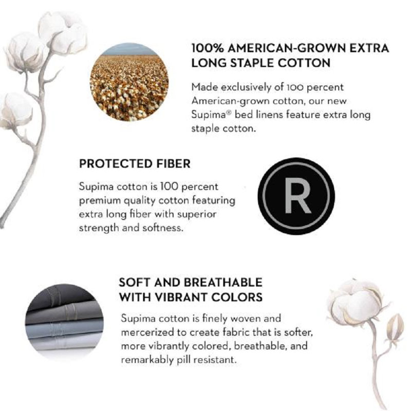 Full White Egyptian Cotton Deep Pocket Sheet Set