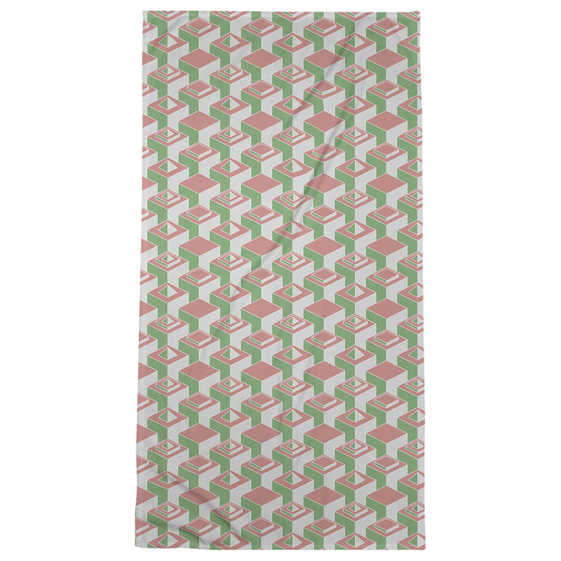 Jordao Bath Towel, Red/Green/Gray