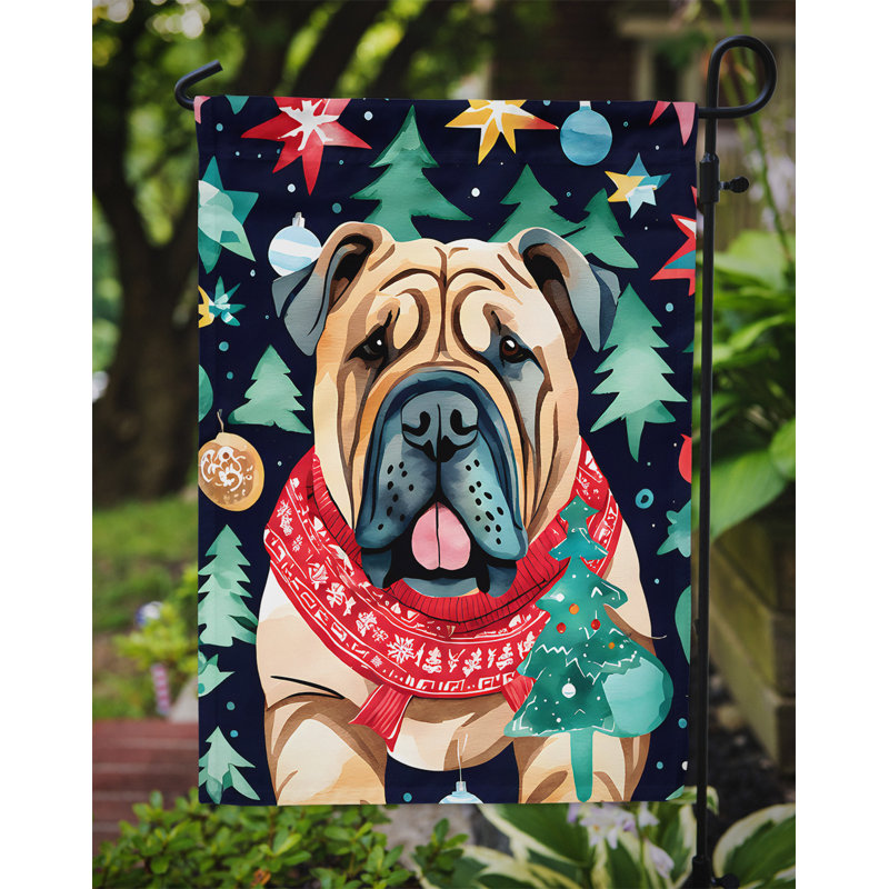 Double Sided Polyester Christmas, 15.5" H x 11.25" W