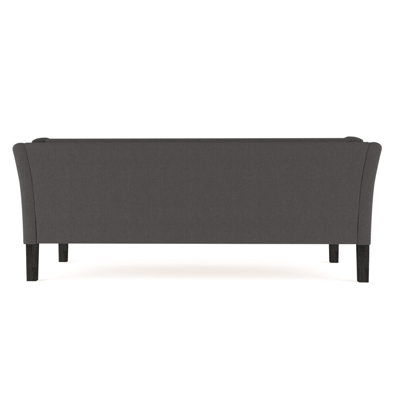 Canapé Charlton, Lin graphite carré, Ébène, H 31 po x l 72 po x P 33 po