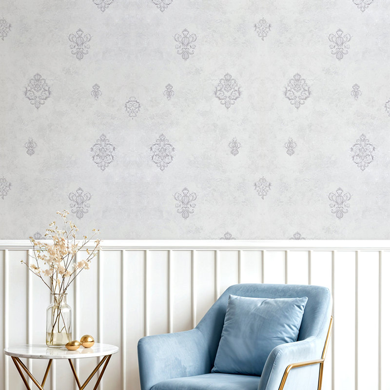 Non-Pasted Non-Woven 3D Embossed Wallpaper Roll, White