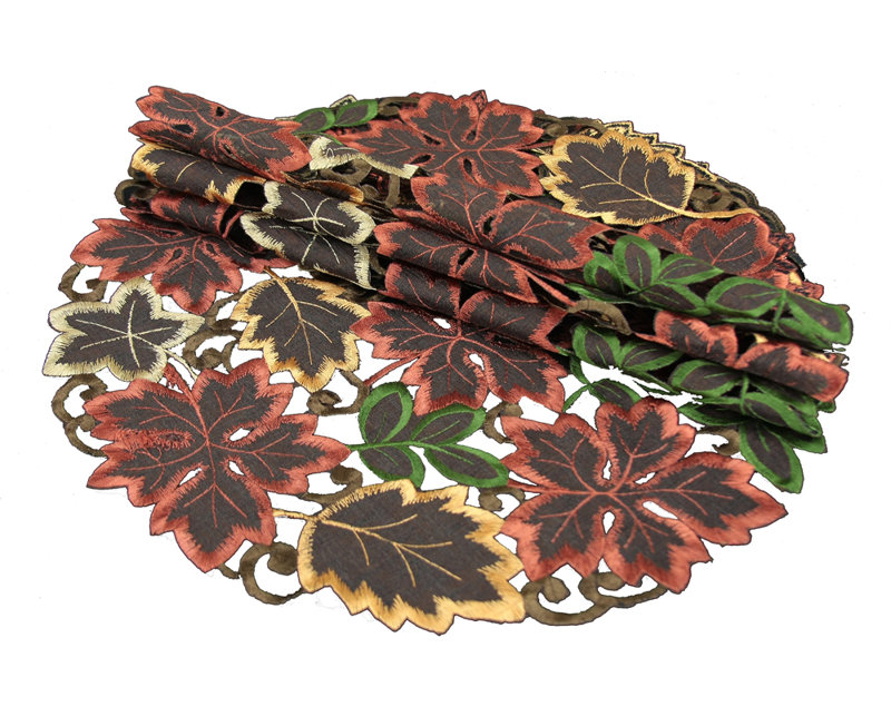 Amryis Polyester Floral Round Doily