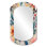 Composition de fleurs de couleur pastel Preciado - miroir mural décoratif asymétrique botanique, grand miroir cylindrique rose, impression d'art en métal