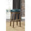 Ensemble de 2 tabourets de bar rotatifs ronds, similicuir vert, siège pivotant à 360 degrés, garniture cloutée, structure en bois massif, finition brune-1791082781