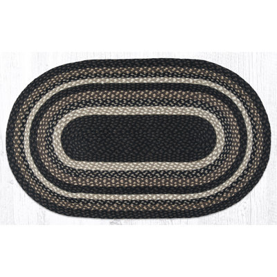 Earth Rugs Mocha/Frappuccino Oval Braided Rug Handwoven Jute
