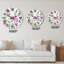 Horloge murale à motif de fleurs roses sur fond bleu clair-1878793980