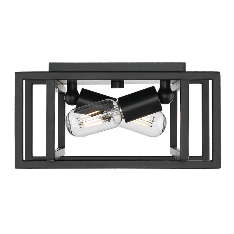 Plafonnier encastré 2 lumières Isiah , Noir mat, Noir mat