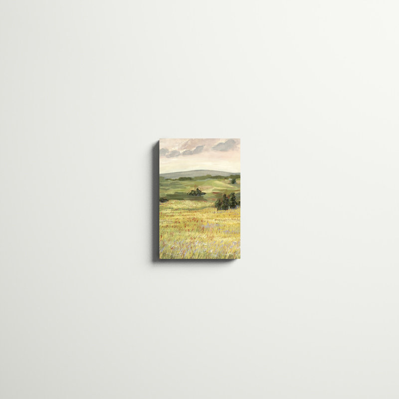 «Morning Meadow II» par Victoria Borges - peinture sur toile tendue, H 18 po x l 12 po