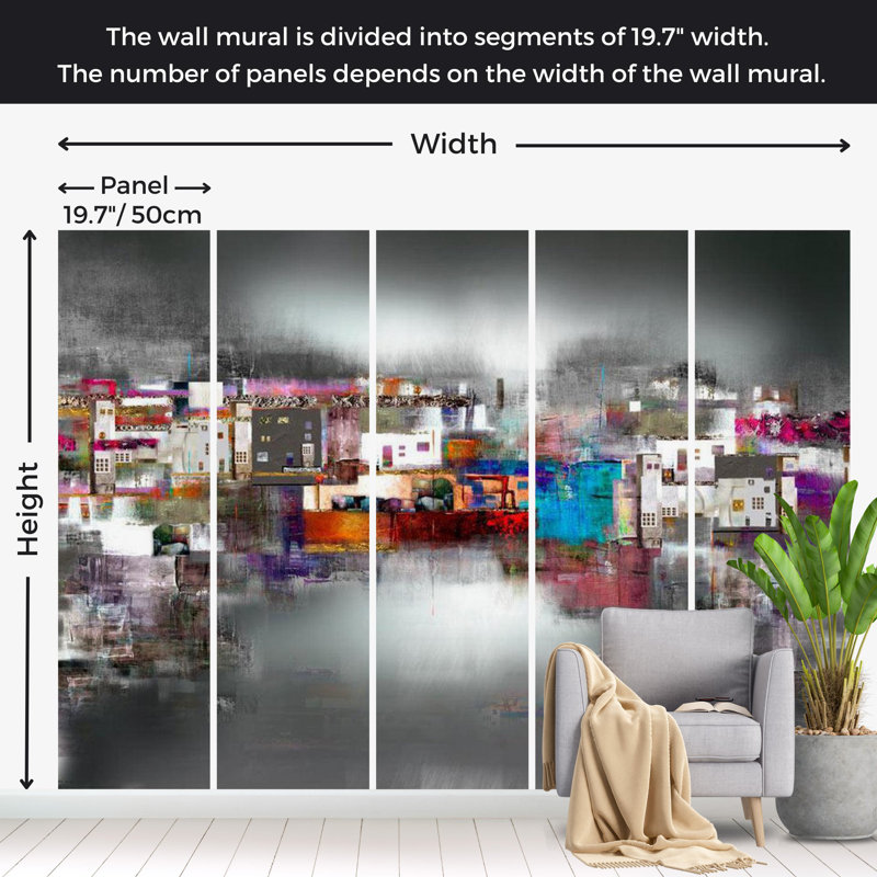 Abstract Wall Mural, 82" L x 118" W
