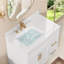 36 In. W X 22 In. D Engineered Stone Carrara White Rectangular Bath Vanity Top Countertop With Single Left Ceramic Sink And 4 In. H Backsplash-129746571