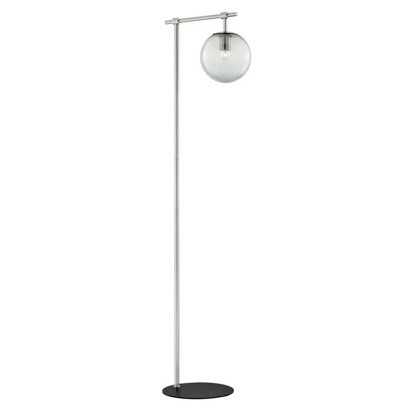 Anabella 58'' Swing Arm Floor Lamp, Brushed Nickel, Smoked