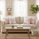 Pink Block Print Cotton Throw Pillow Cover Set of 4