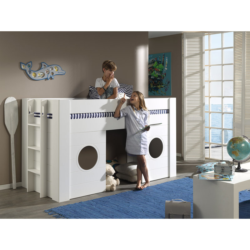 Freya White European Single Mid Sleeper Bed