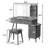 Space-Saving Bedroom Vanity Desk With Led Lights, Mirror & 4-Drawer Dressing Table-1097950051