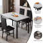 Ensemble de table de salle à manger pour 4 personnes, ensemble de table de salle à manger rectangulaire avec quatre chaises et plateau en faux marbre, ensemble de table de salle à manger avec dossier pour la salle à manger ou le salon-1154685822-1154685793