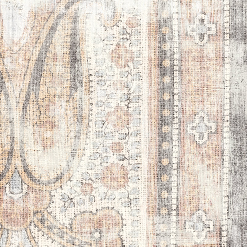 Tissu antique II, H 12 po x l 12 po, Non, Cadre doré simple