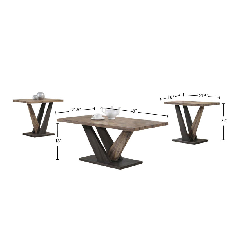 Ensemble de tables basses 3 pièces Valazquez