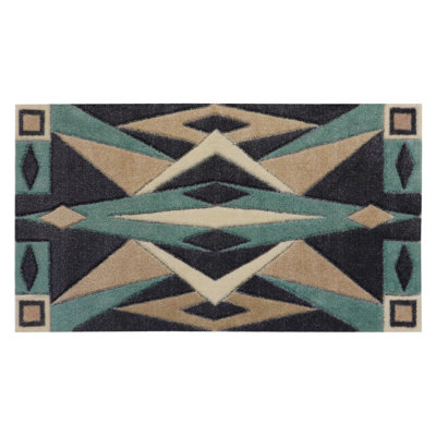 Hand Carved Non-Slip Geometric Doormat