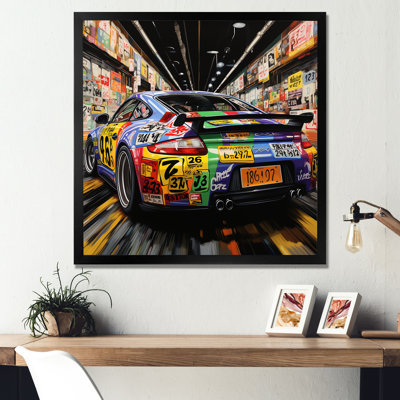 Neon Sprint, voiture exotique au Japon - Art mural