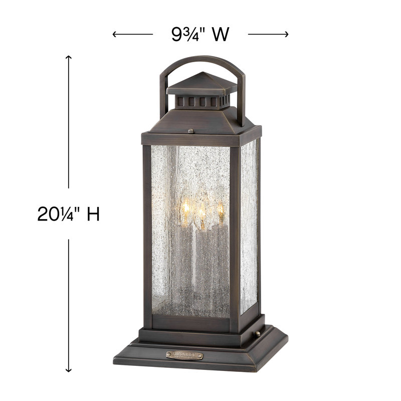Revere 1 -Light 20.25" H Hardwired Pier Mount Light, Blackened Brass