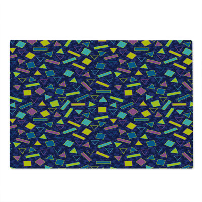 Ambesonne Funky Cutting Board Large Size Retro 80s Memphis Fashion Multicolor