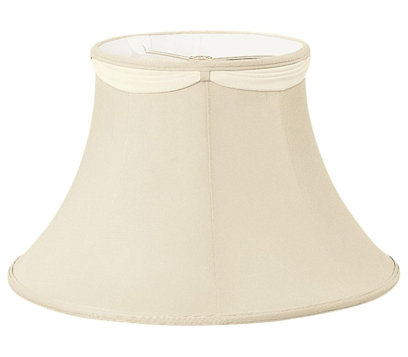 Abat-jour cloche en soie / shantung (araignée), Beige, H 9 po x l 14 po x P 14 po