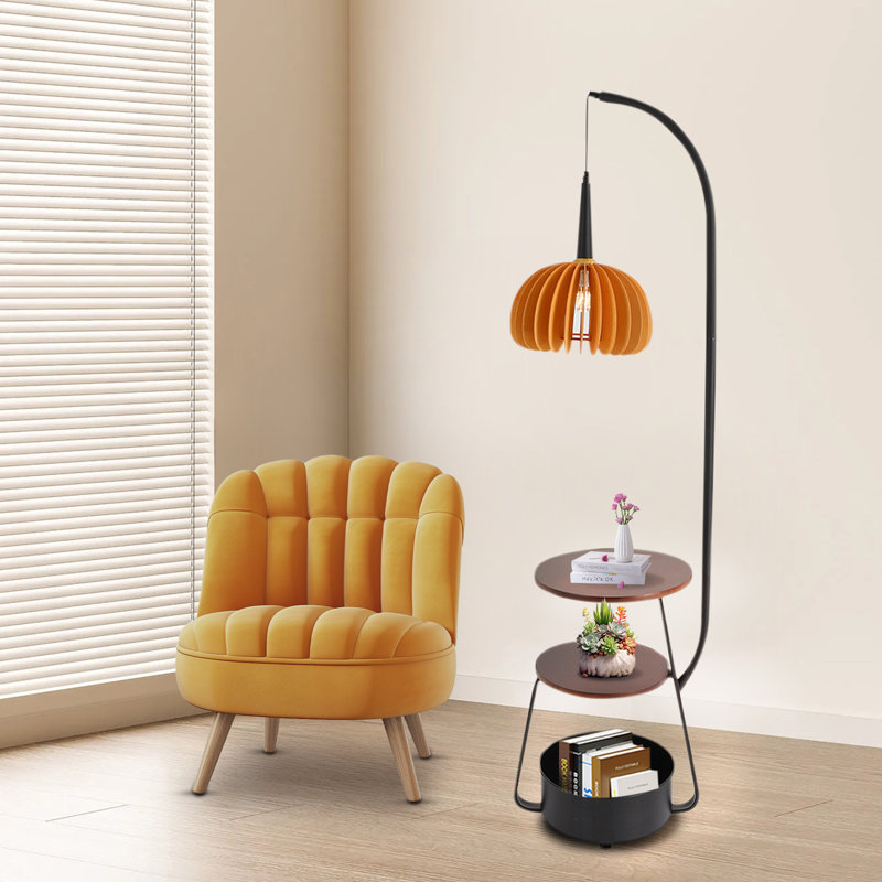  64.96'' LED Tray Table Floor Lamp