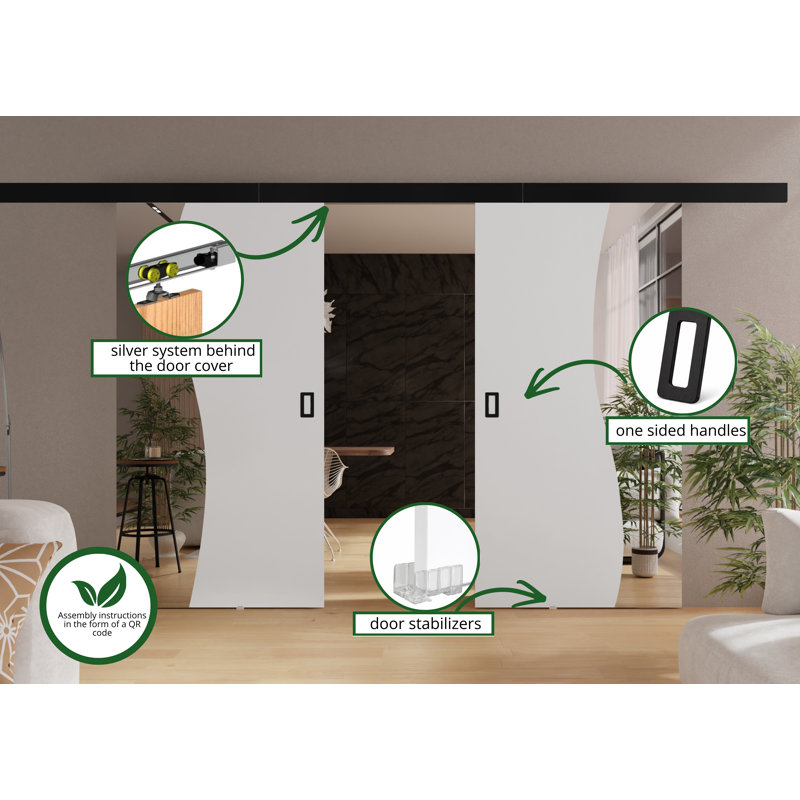 Benius 2 Door, White, 214cm x 205cm